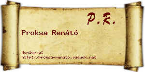 Proksa Renátó névjegykártya